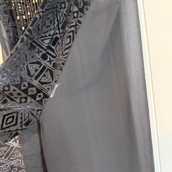 Long loose flowy sheer black tunic women's plus flattering XL - Picture 4 of 7